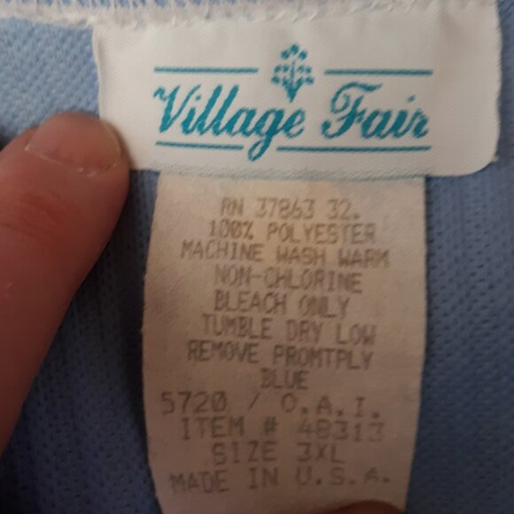 Village Fair Women's Jacket Vintage Full Zip Striped Pockets Blue Seersucker 3X - Picture 5 of 5